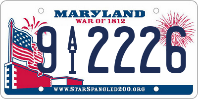 MD license plate 9AI2226