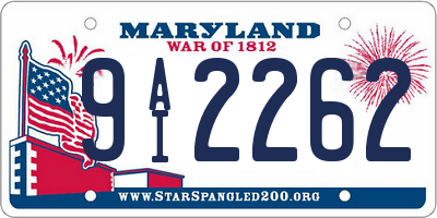 MD license plate 9AI2262