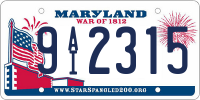 MD license plate 9AI2315