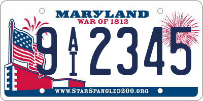 MD license plate 9AI2345