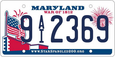 MD license plate 9AI2369