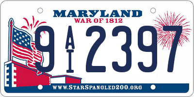 MD license plate 9AI2397