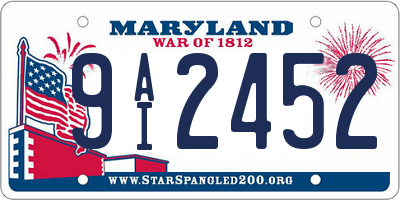 MD license plate 9AI2452