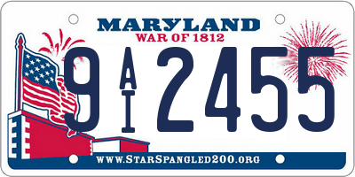 MD license plate 9AI2455