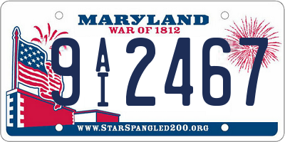 MD license plate 9AI2467
