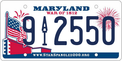 MD license plate 9AI2550