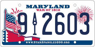 MD license plate 9AI2603