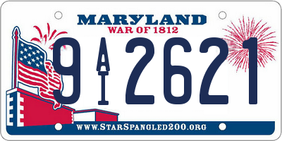 MD license plate 9AI2621