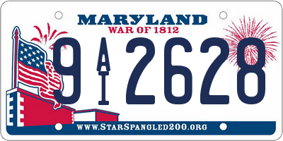 MD license plate 9AI2628