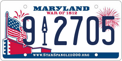 MD license plate 9AI2705