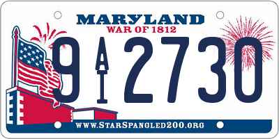MD license plate 9AI2730