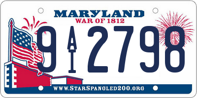 MD license plate 9AI2798