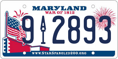 MD license plate 9AI2893