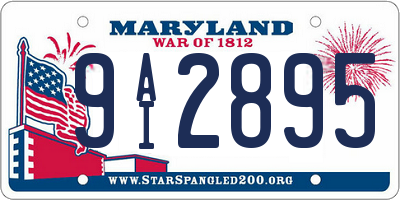 MD license plate 9AI2895