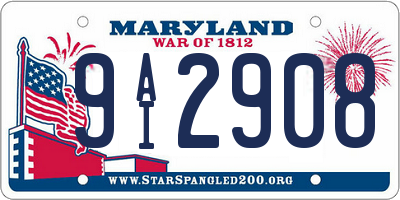 MD license plate 9AI2908