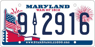 MD license plate 9AI2916