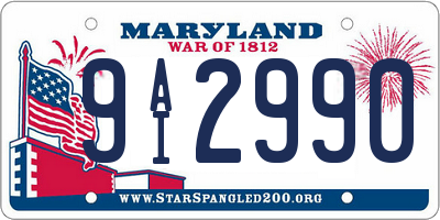 MD license plate 9AI2990