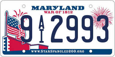 MD license plate 9AI2993