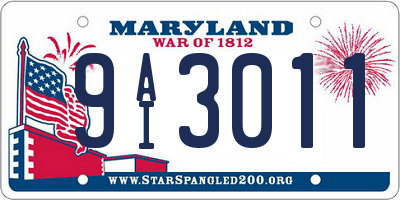 MD license plate 9AI3011