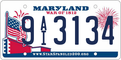 MD license plate 9AI3134