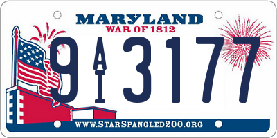MD license plate 9AI3177