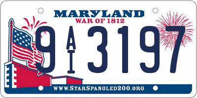 MD license plate 9AI3197