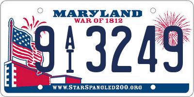 MD license plate 9AI3249