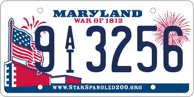 MD license plate 9AI3256