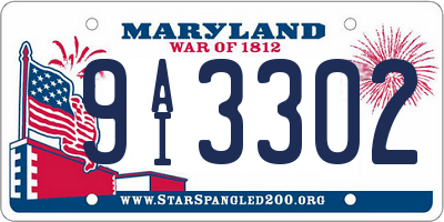 MD license plate 9AI3302