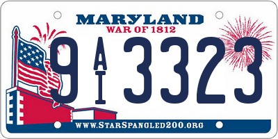 MD license plate 9AI3323