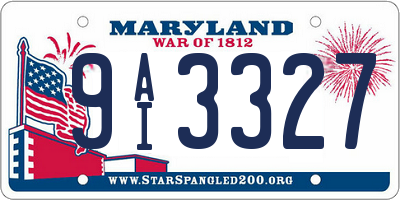 MD license plate 9AI3327