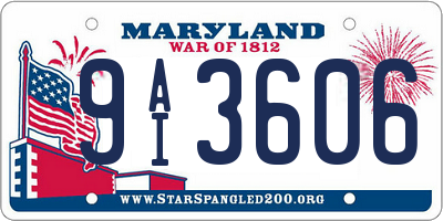 MD license plate 9AI3606