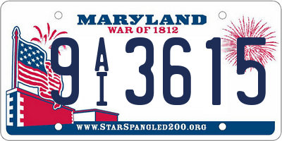 MD license plate 9AI3615