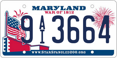 MD license plate 9AI3664