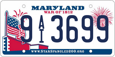MD license plate 9AI3699