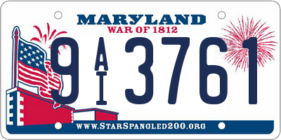 MD license plate 9AI3761