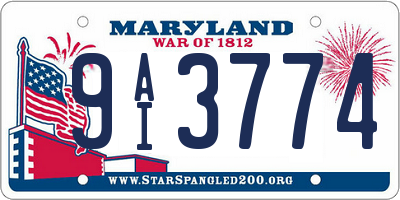 MD license plate 9AI3774