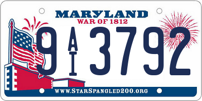 MD license plate 9AI3792