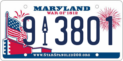 MD license plate 9AI3801