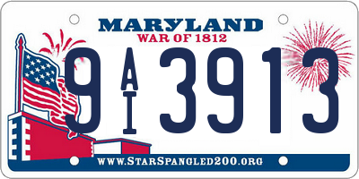 MD license plate 9AI3913