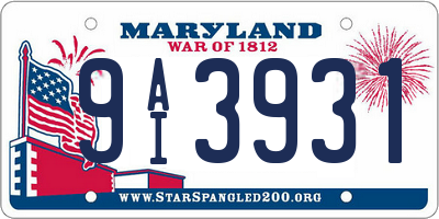 MD license plate 9AI3931