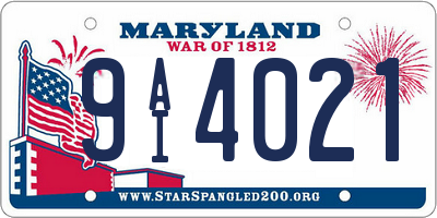 MD license plate 9AI4021