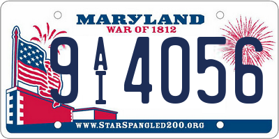 MD license plate 9AI4056