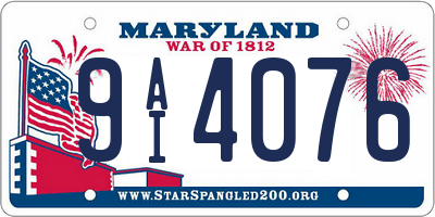 MD license plate 9AI4076