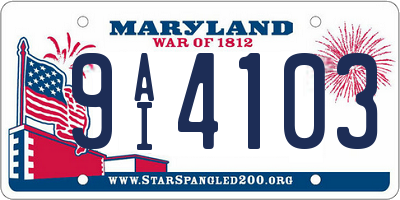 MD license plate 9AI4103