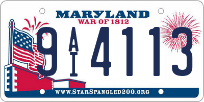 MD license plate 9AI4113