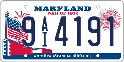 MD license plate 9AI4191