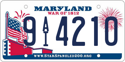MD license plate 9AI4210