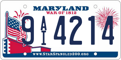 MD license plate 9AI4214