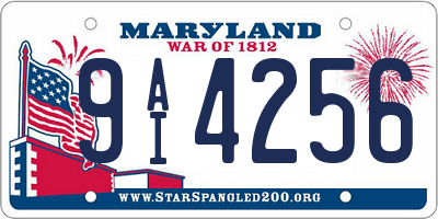 MD license plate 9AI4256